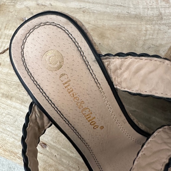 Chase + Chloe Black Woven Espadrille Wedge Sandals Wrap Strap | Size 9 - Picture 8 of 10